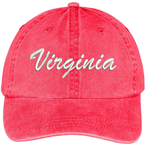 Trendy Apparel Shop Virginia State Embroidered Low Profile Adjustable Cotton Cap