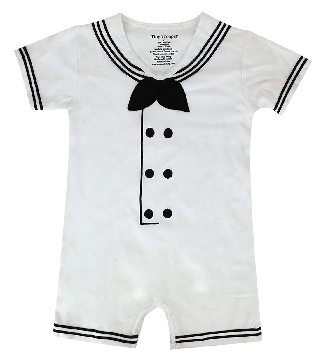 Trendy Apparel Shop White Sailor Dapper Cracker Jack Infant Romper Onesie