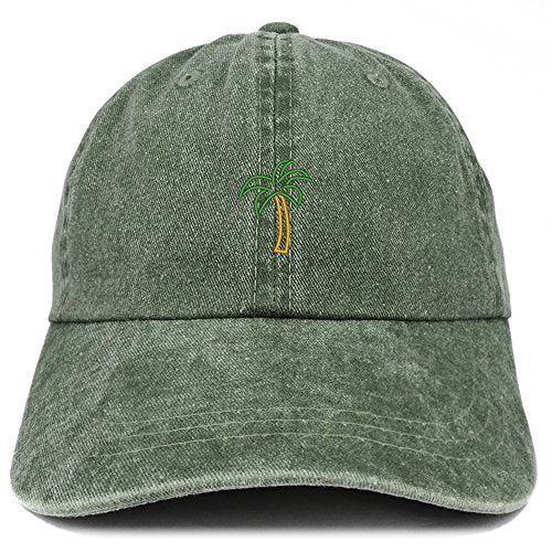 Trendy Apparel Shop Palm Tree Embroidered Washed Cotton Adjustable Cap