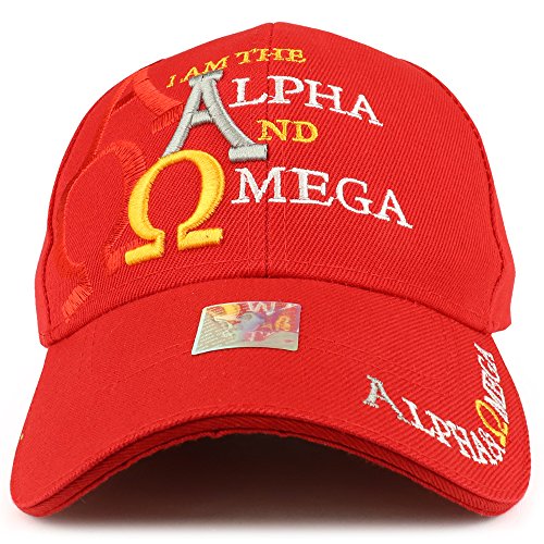 Trendy Apparel Shop I am The Alpha and Omega Embroidered Christian Baseball Cap
