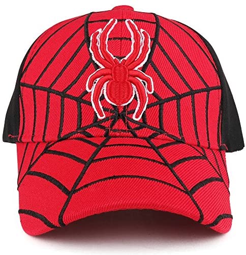 Trendy Apparel Shop Youth Size Boy's Spider Web Embroidered Structured Baseball Cap