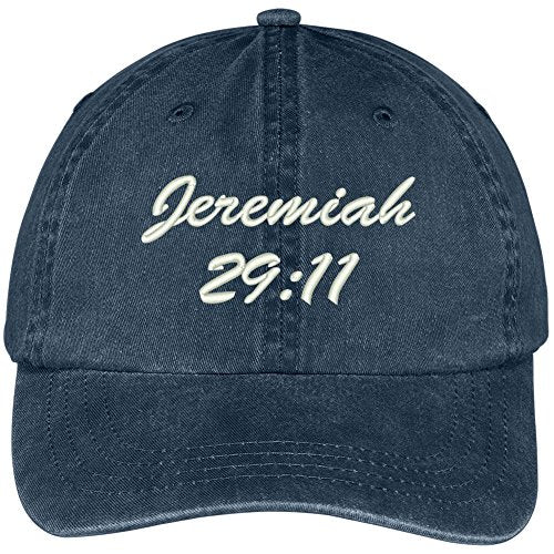 Trendy Apparel Shop Bible Verse Jeremiah 29:11 Embroidered Pigment Dyed Cotton Baseball Cap