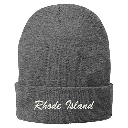 Trendy Apparel Shop Rhode Island Embroidered Winter Folded Long Beanie