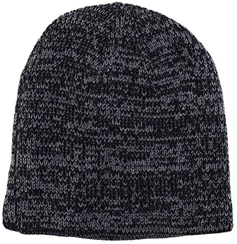 Trendy Apparel Shop 8 Inches Short Marled Knit Winter Beanie Hat
