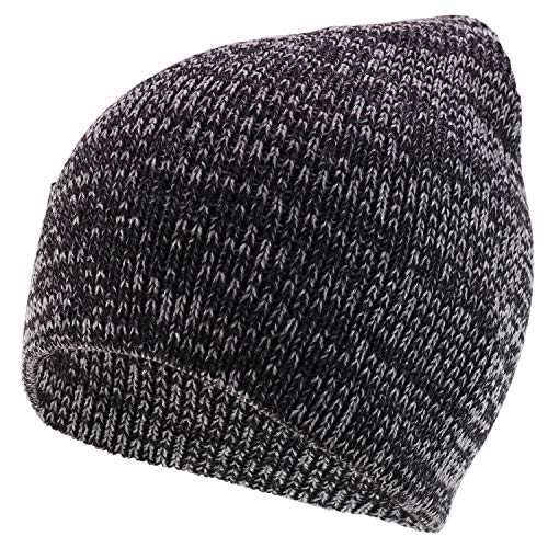 Trendy Apparel Shop 8 Inches Short Marled Knit Winter Beanie Hat