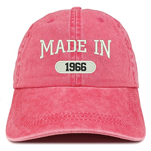 Trendy Apparel Shop Made in 1966 Embroidered 55th Birthday Washed Baseball Cap