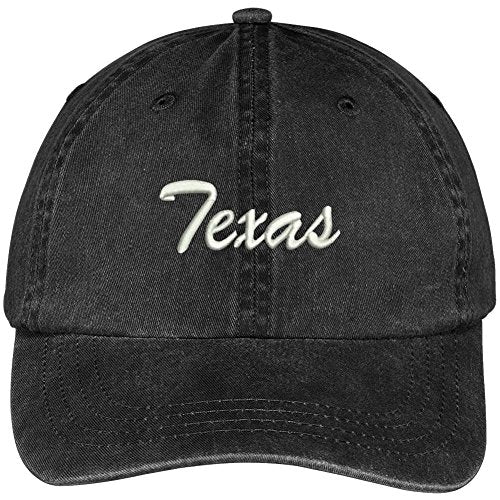 Trendy Apparel Shop Texas State Embroidered Low Profile Adjustable Cotton Cap -