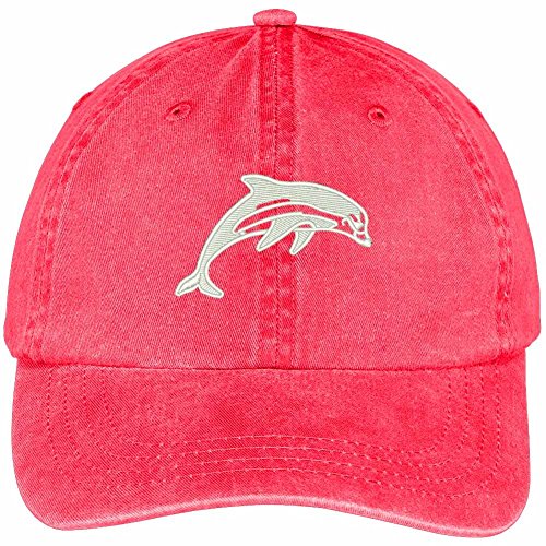 Trendy Apparel Shop Dolphin Embroidered Animal Series Low Profile Washed Cotton Cap