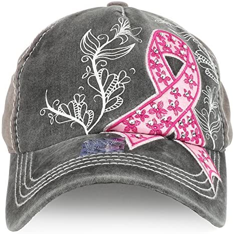 Trendy Apparel Shop Breast Cancer Awareness Ribbon Multi Color Baseball Cap