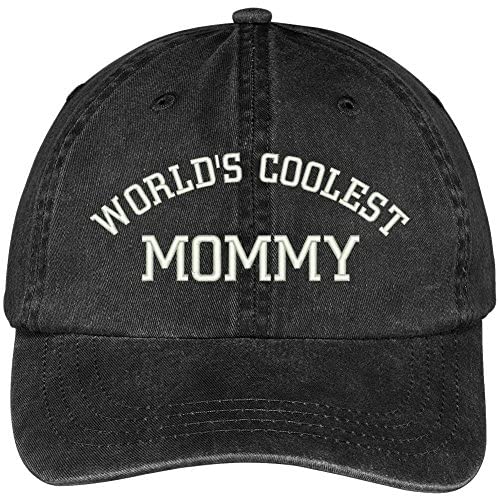 Trendy Apparel Shop World's Coolest Mommy Embroidered Washed Soft Cotton Adjustable Baseball Cap