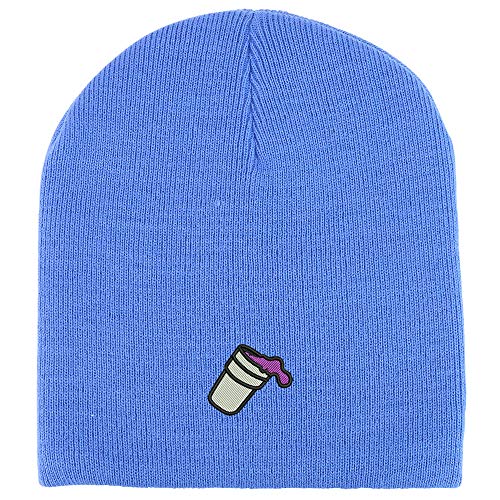 Trendy Apparel Shop Double Cup Morning Coffee Striped Short Beanie