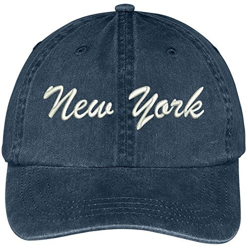 Trendy Apparel Shop New York State Embroidered Low Profile Adjustable Cotton Cap