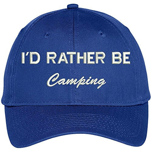 Trendy Apparel Shop I Rather Be Camping Embroidered Baseball Cap