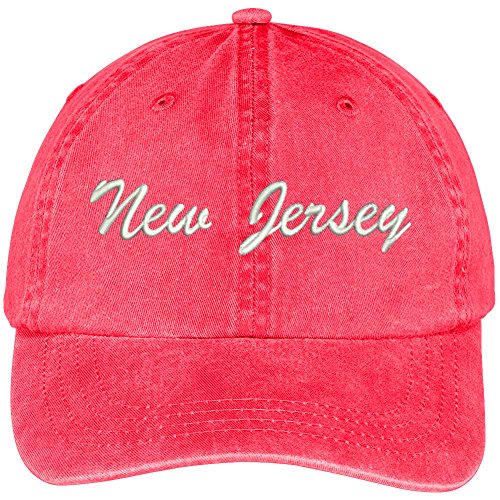 Trendy Apparel Shop New Jersey State Embroidered Low Profile Adjustable Cotton Cap