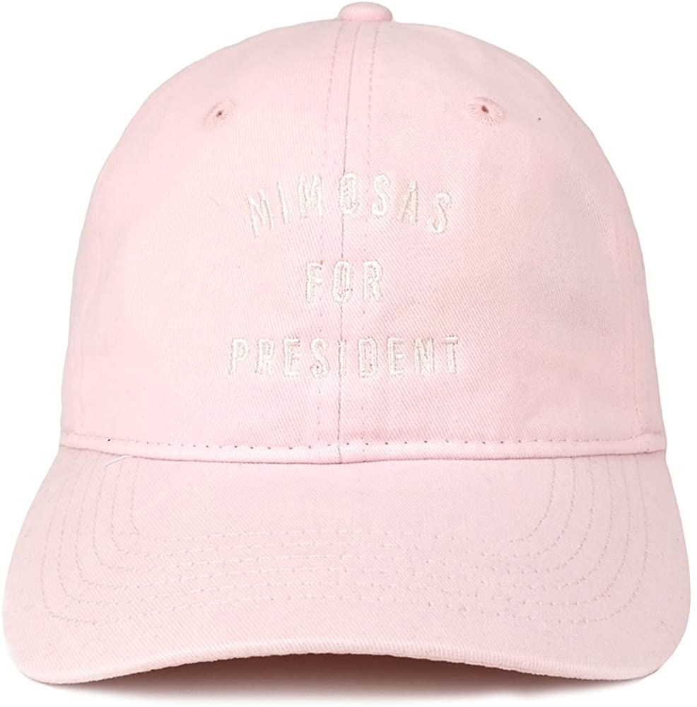 Trendy Apparel Shop Mimosas For President Embroidered 100% Cotton Adjustable Cap - Red