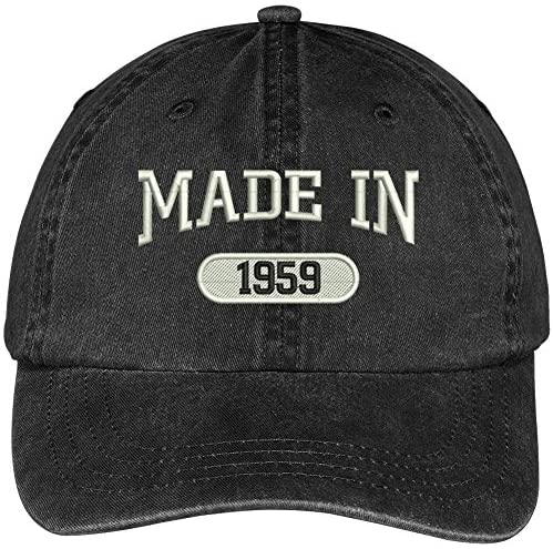 Trendy Apparel Shop 60th Birthday - Made in 1959 Embroidered Low Profile Washed Cotton Baseball Cap