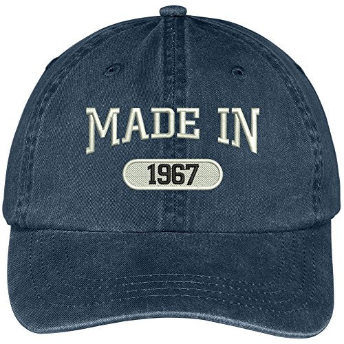 Trendy Apparel Shop 52nd Birthday - Made in 1967 Embroidered Low Profile Washed Cotton Baseball Cap