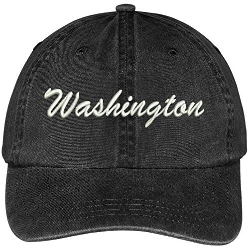 Trendy Apparel Shop Washington State Embroidered Low Profile Adjustable Cotton Cap