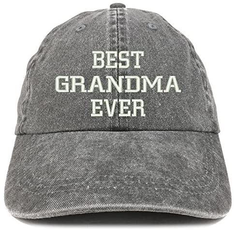 Trendy Apparel Shop Best Grandma Ever Embroidered Pigment Dyed Low Profile Cotton Cap