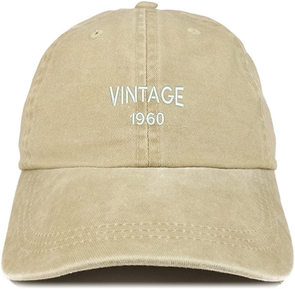 Trendy Apparel Shop Small Vintage 1959 Embroidered 59th Birthday Washed Pigment Dyed Cap