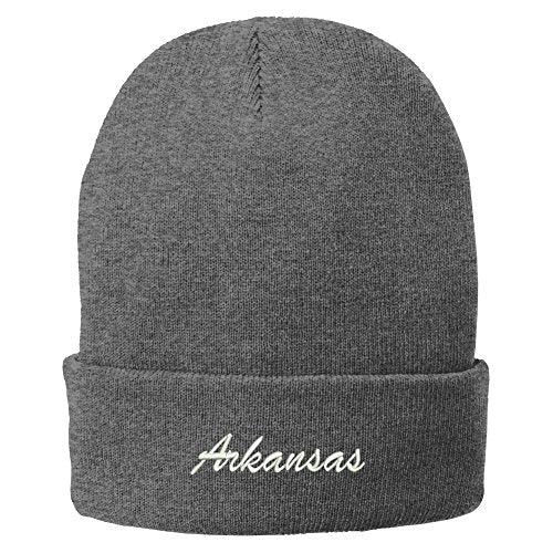 Trendy Apparel Shop Arkansas Embroidered Winter Folded Long Beanie