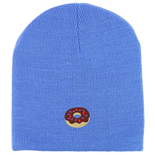Trendy Apparel Shop Donut Embroidered Acrylic Winter Knit Skull Short Beanie