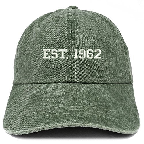 Trendy Apparel Shop EST 1962 Embroidered - 59th Birthday Gift Pigment Dyed Washed Cap