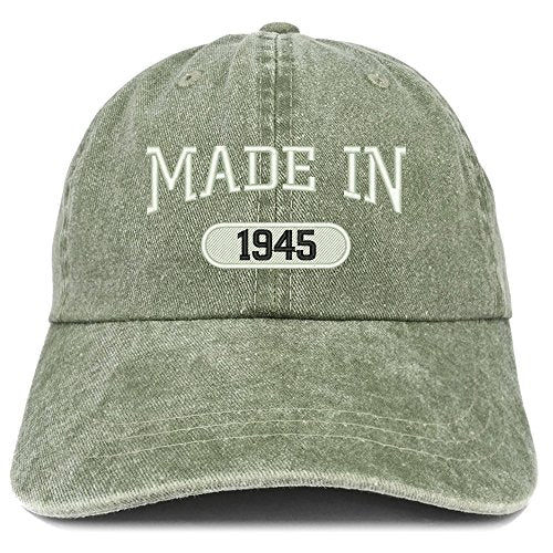 Trendy Apparel Shop Made in 1945 Embroidered 76th Birthday Washed Baseball Cap