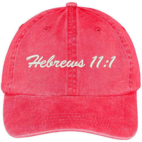 Trendy Apparel Shop Bible Verse Hebrews 11:1 Embroidered Pigment Dyed Cotton Baseball Cap