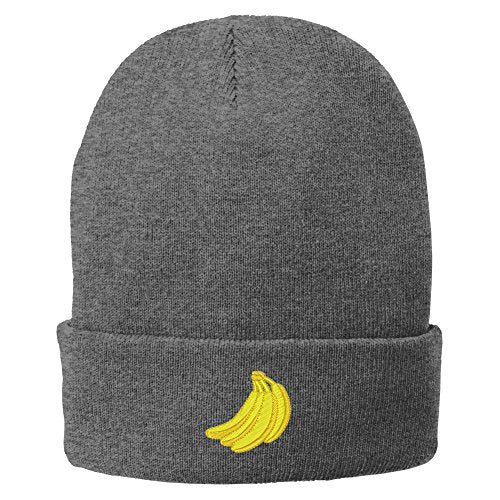 Trendy Apparel Shop Bananas Embroidered Winter Knitted Long Beanie