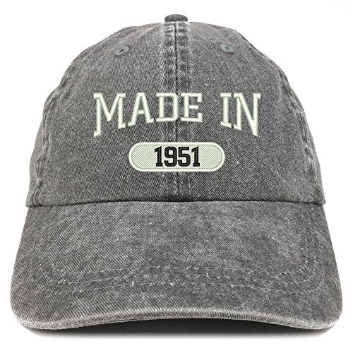 Trendy Apparel Shop Made in 1950 Embroidered 70th Birthday Washed Baseball Cap