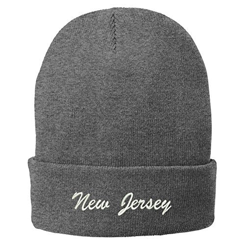 Trendy Apparel Shop New Jersey Embroidered Winter Folded Long Beanie