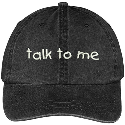 Trendy Apparel Shop Talk To Me Embroidered Washed Cotton Adjustable Cap