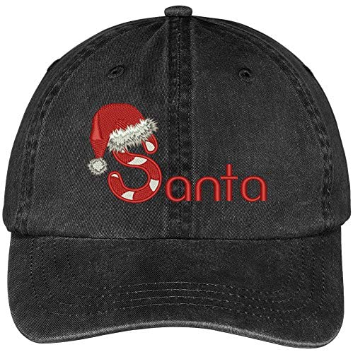 Trendy Apparel Shop Santa Hat Embroidered Cotton Washed Baseball Cap