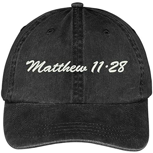 Trendy Apparel Shop Bible Verse Matthew 11:28 Embroidered Pigment Dyed Cotton Baseball Cap