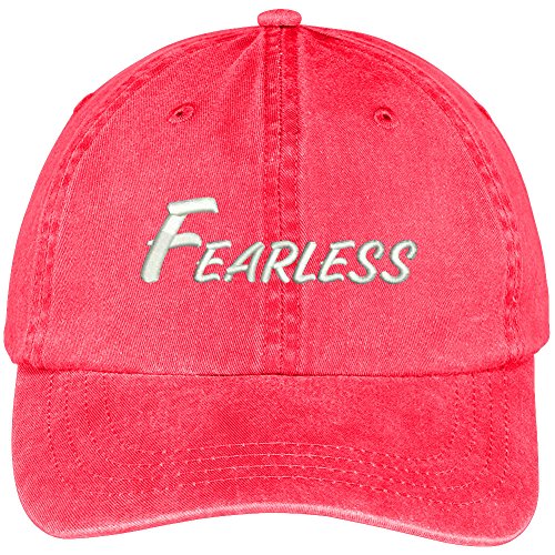 Trendy Apparel Shop Fearless Embroidered Washed Cotton Adjustable Cap