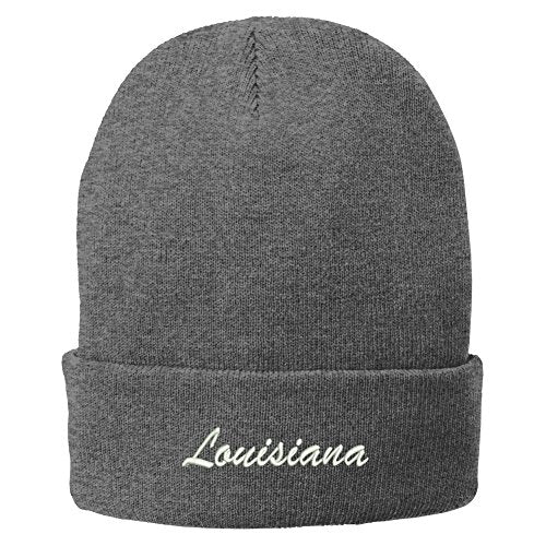 Trendy Apparel Shop Louisiana Embroidered Winter Folded Long Beanie