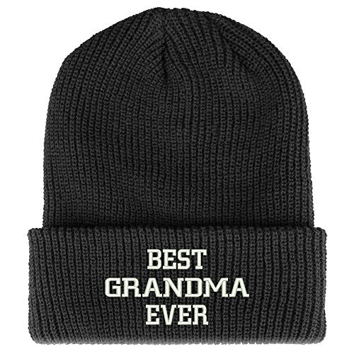 Trendy Apparel Shop Best Grandma Ever Embroidered Ribbed Cuffed Knit Beanie