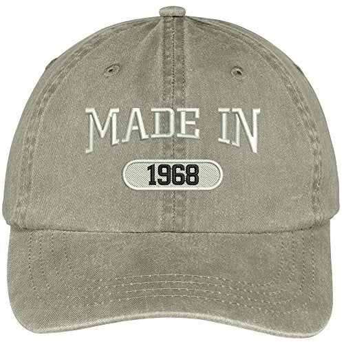 Trendy Apparel Shop 51st Birthday - Made in 1968 Embroidered Low Profile Washed Cotton Baseball Cap