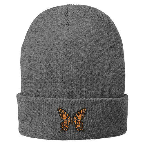 Trendy Apparel Shop Butterfly Embroidered Winter Knitted Long Beanie