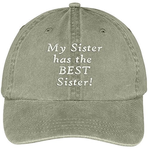 Trendy Apparel Shop My Sister Has The Best Sister Embroidered Washed Cotton Cap