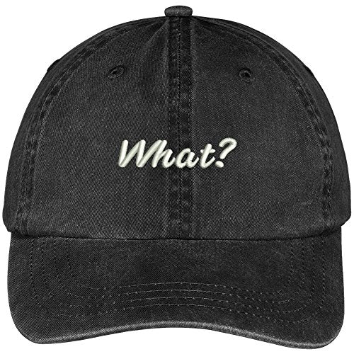 Trendy Apparel Shop What Embroidered Washed Cotton Adjustable Cap