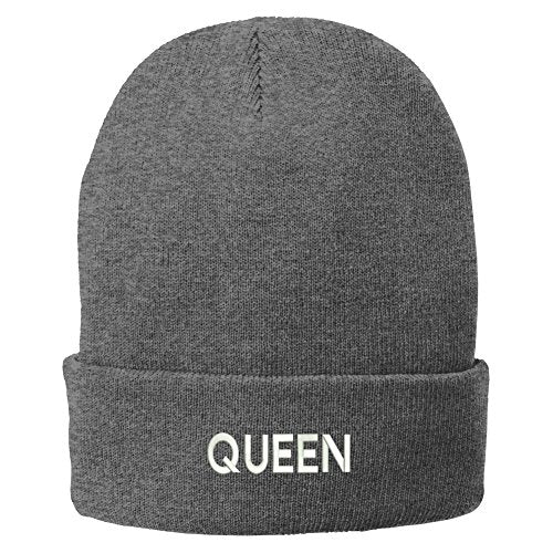 Trendy Apparel Shop Flexfit Queen Embroidered Winter Knitted Long Beanie
