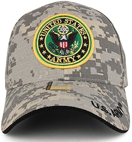 Trendy Apparel Shop US Army Emblem Embroidered Officially Licensed Military Baseball Cap