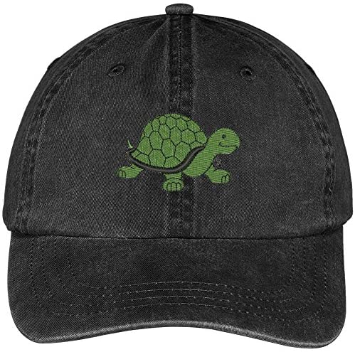 Trendy Apparel Shop Turtle Embroidered Pigment Dyed Washed Cotton Baseball Cap