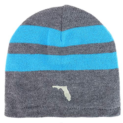 Trendy Apparel Shop Florida State Embroidered Fleece Lined Striped Short Beanie