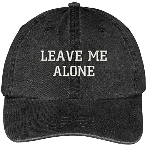 Trendy Apparel Shop Leave Me Alone Embroidered Washed Cotton Adjustable Cap