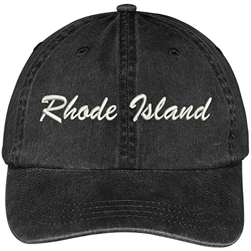 Trendy Apparel Shop Rhode Island State Embroidered Low Profile Adjustable Cotton Cap