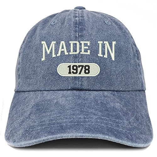 Trendy Apparel Shop Made in 1978 Embroidered 43rd Birthday Washed Baseball Cap
