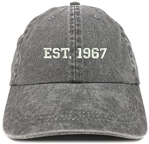 Trendy Apparel Shop EST 1966 Embroidered - 54th Birthday Gift Pigment Dyed Washed Cap